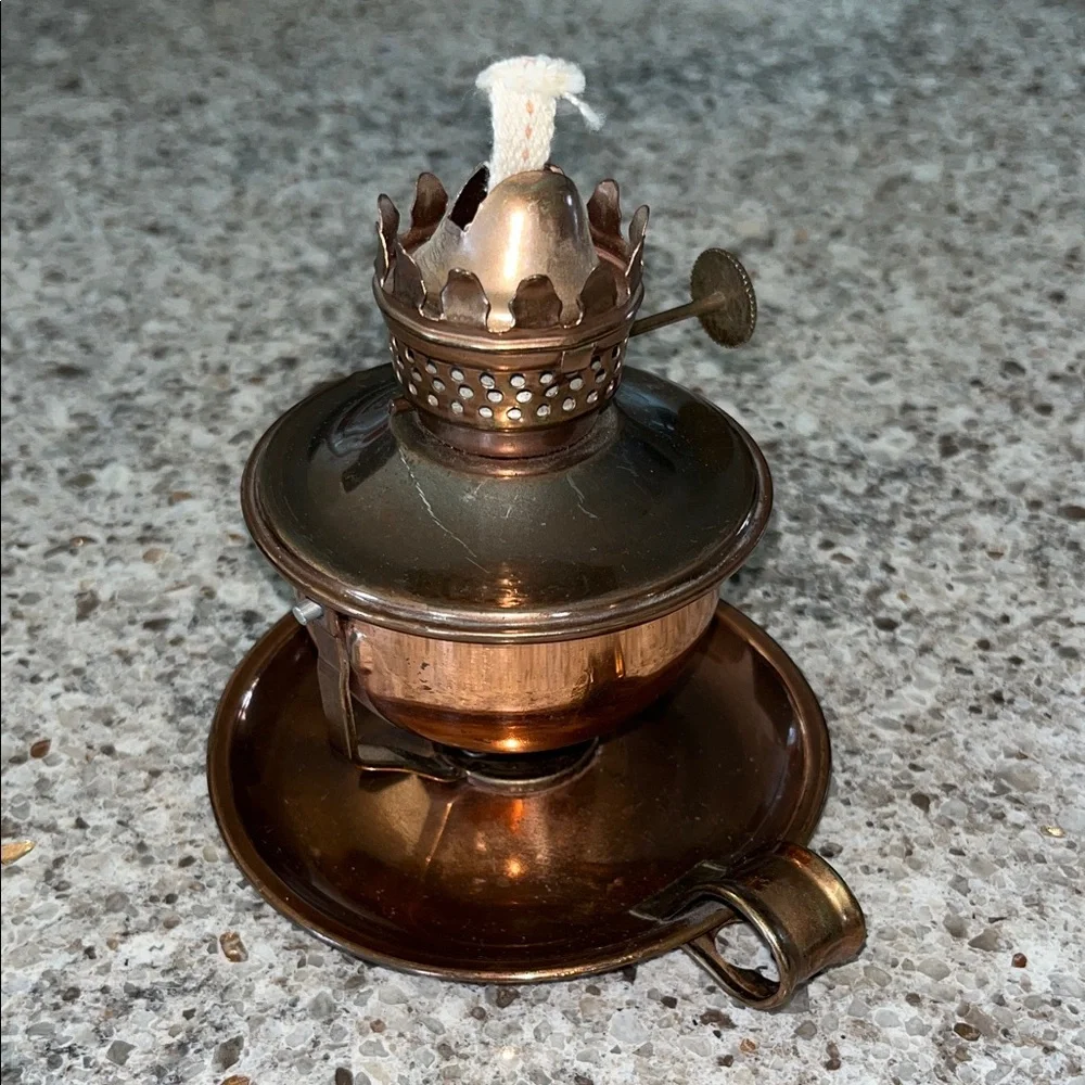 Vintage Copper Oil Lamp Swivel- Wall Mount/Table Top Collectible Mid Century